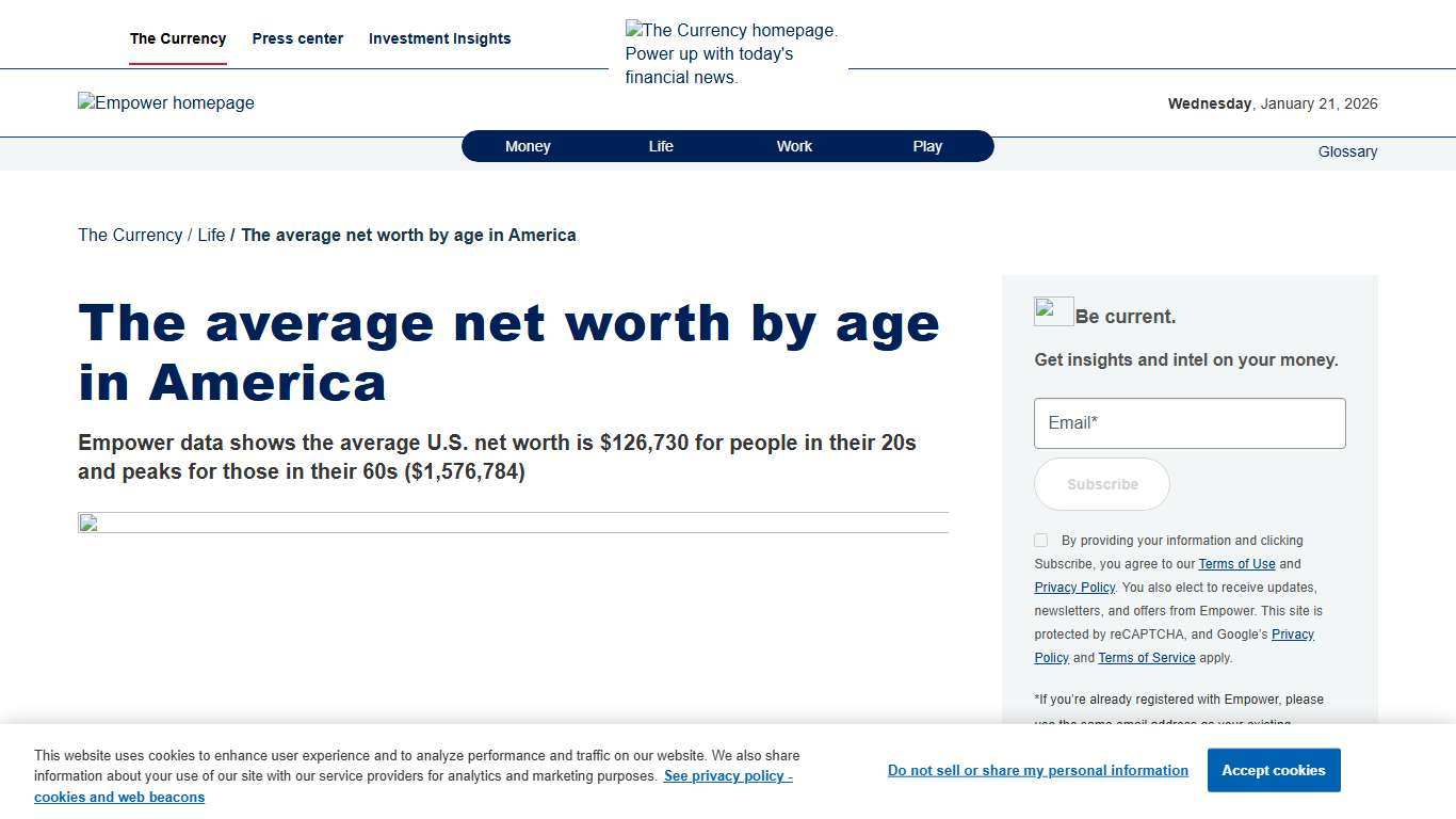 The average net worth by age in America | Empower