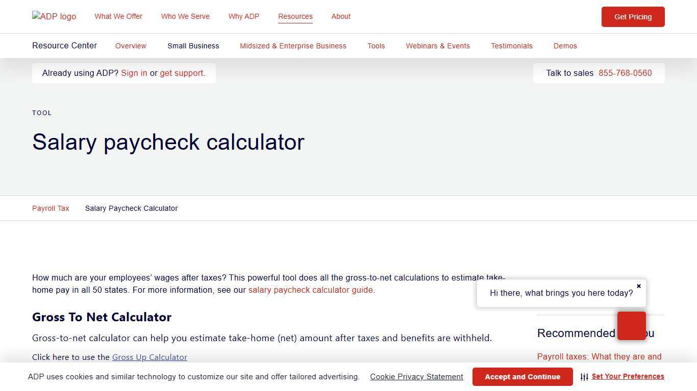 Salary Paycheck Calculator – Calculate Net Income | ADP